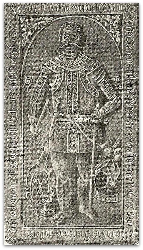 náhrobek - Albrecht Šic z Drahenic ( kostel Vřeskovice )